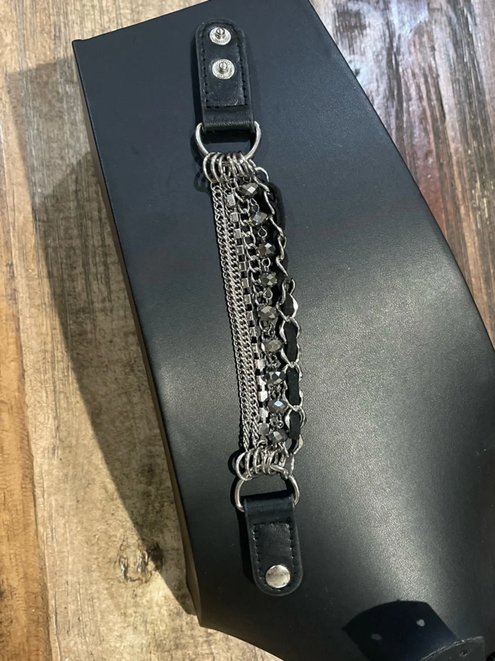 Black and Silver Chain Bracelet - Women's Fashion Accessory